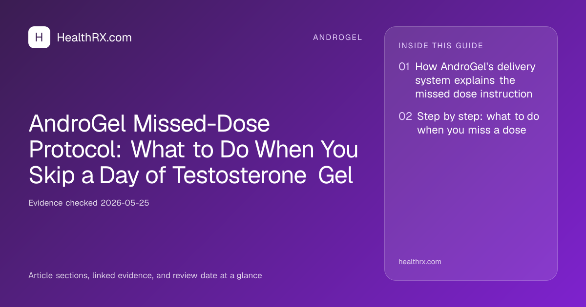 Evidence overview for AndroGel Missed-Dose Protocol: What to Do When You Skip a Day of Testosterone Gel