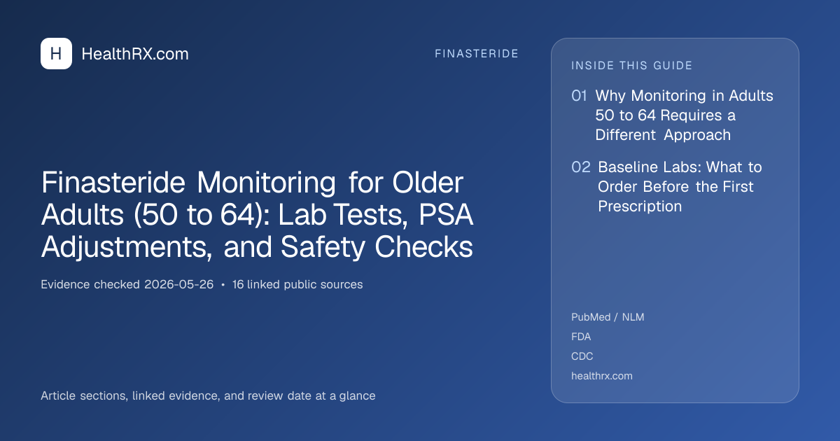 Evidence overview for Finasteride Monitoring for Older Adults (50 to 64): Lab Tests, PSA Adjustments, and Safety Checks
