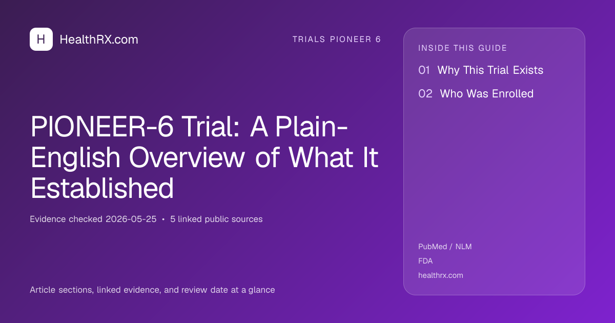Evidence overview for PIONEER-6 Trial: A Plain-English Overview of What It Established