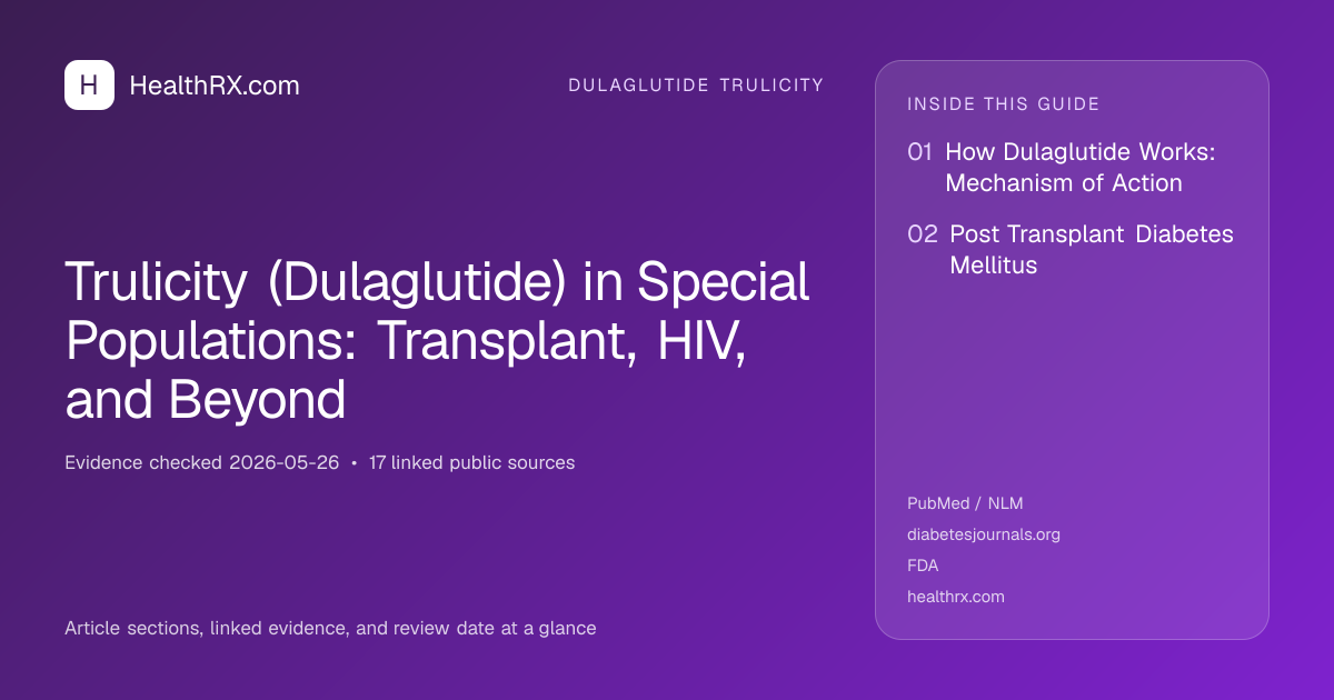 Evidence overview for Trulicity (Dulaglutide) in Special Populations: Transplant, HIV, and Beyond