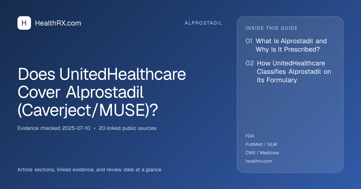 Evidence overview for Does UnitedHealthcare Cover Alprostadil (Caverject/MUSE)?