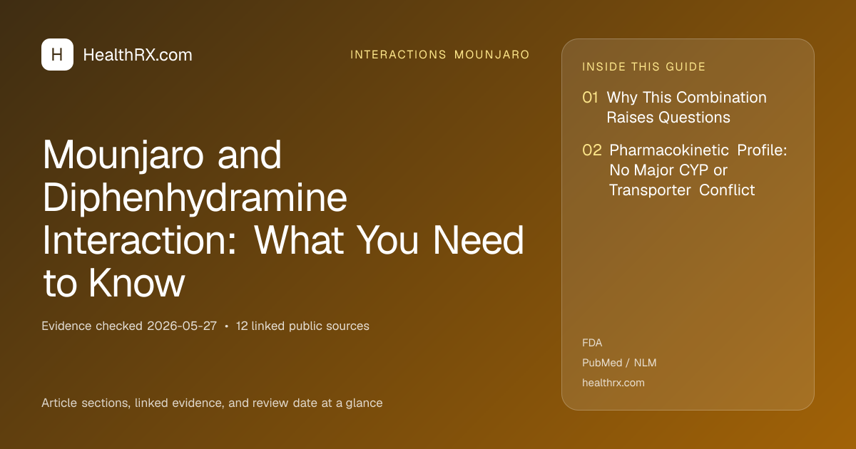 Evidence overview for Mounjaro and Diphenhydramine Interaction: What You Need to Know
