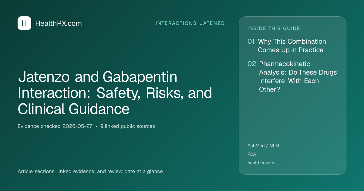 Evidence overview for Jatenzo and Gabapentin Interaction: Safety, Risks, and Clinical Guidance