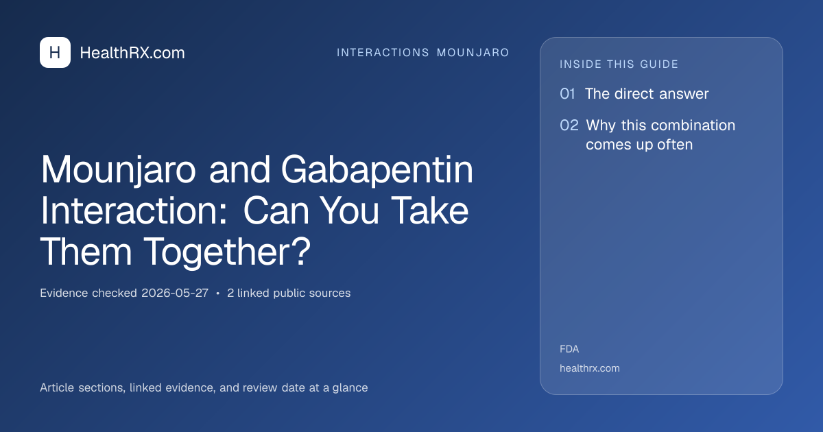 Evidence overview for Mounjaro and Gabapentin Interaction: Can You Take Them Together?