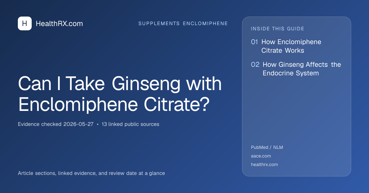 Evidence overview for Can I Take Ginseng with Enclomiphene Citrate?