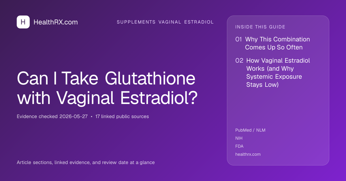 Evidence overview for Can I Take Glutathione with Vaginal Estradiol?