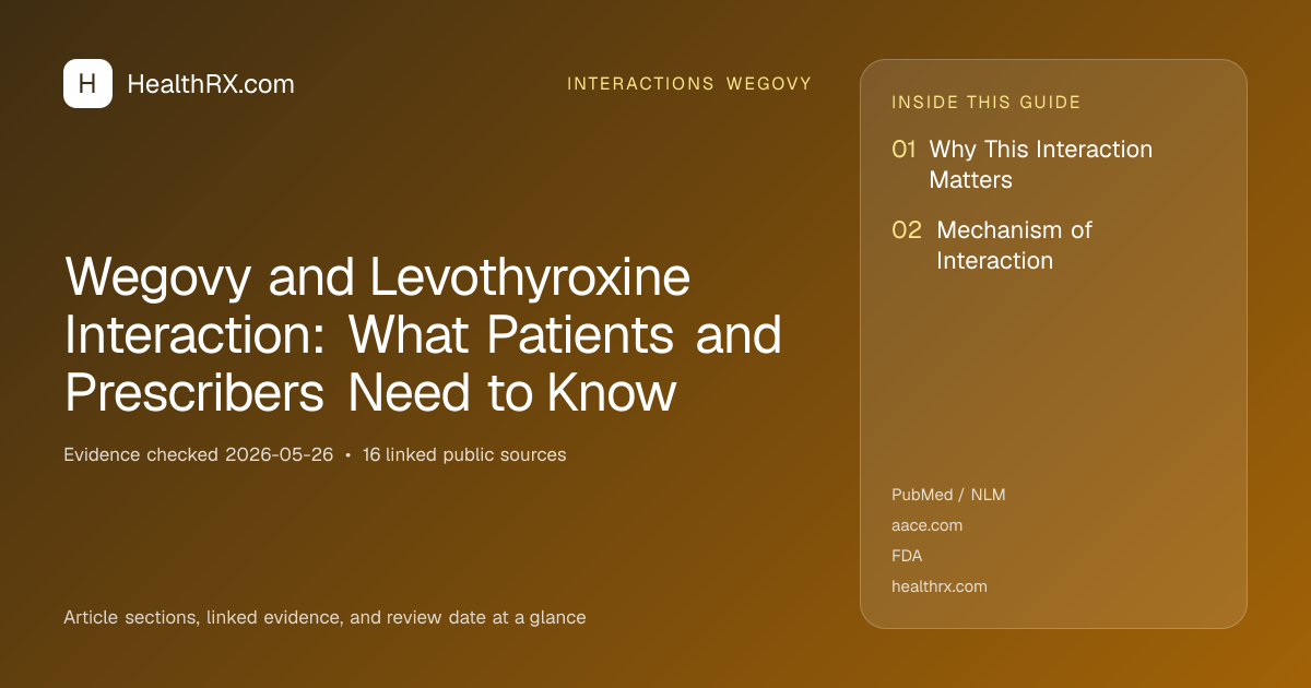 Evidence overview for interactions wegovy: Wegovy and Levothyroxine Interaction: What Patients and Prescribers Need to Know