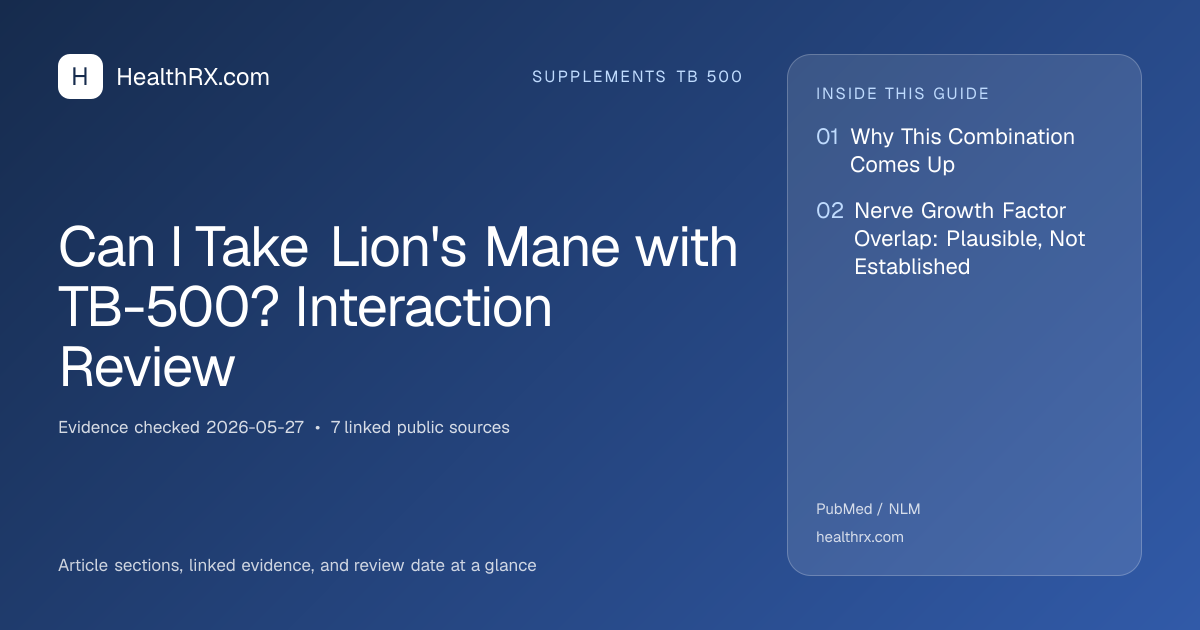 Evidence overview for Can I Take Lion's Mane with TB-500? Interaction Review