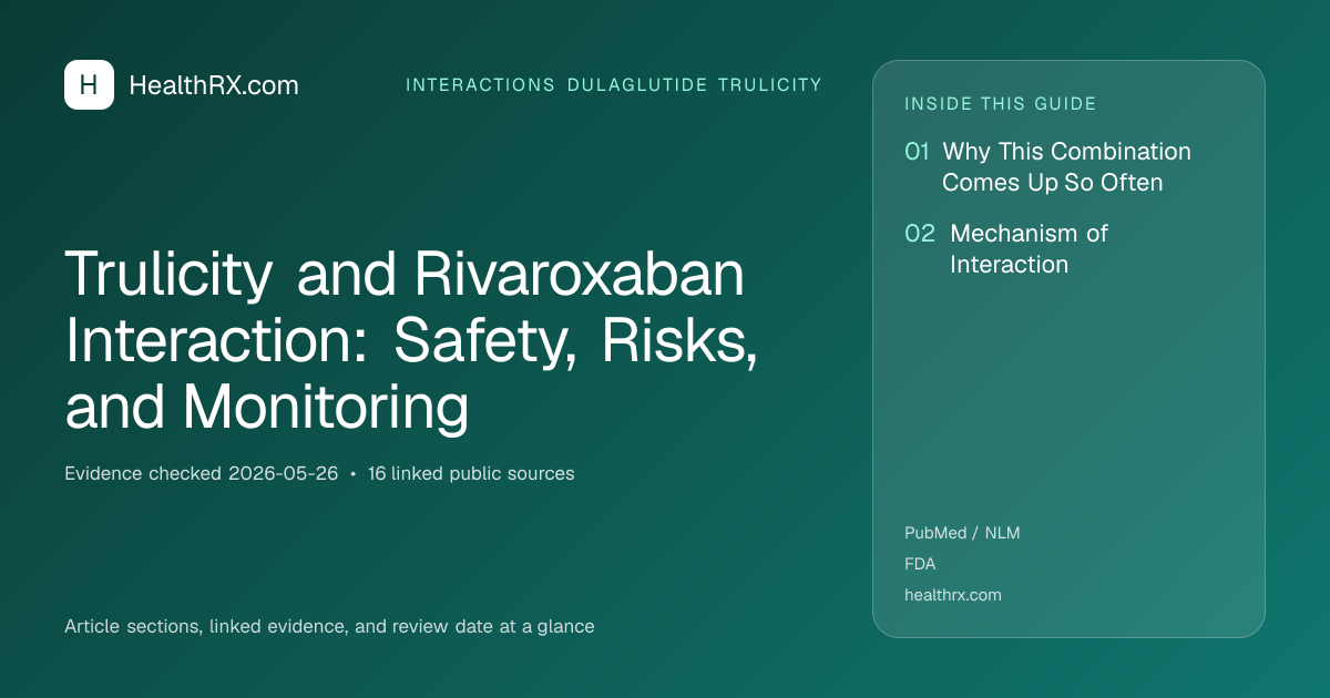 Evidence overview for Trulicity and Rivaroxaban Interaction: Safety, Risks, and Monitoring