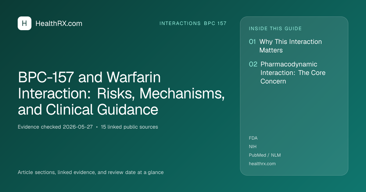 Evidence overview for BPC-157 and Warfarin Interaction: Risks, Mechanisms, and Clinical Guidance