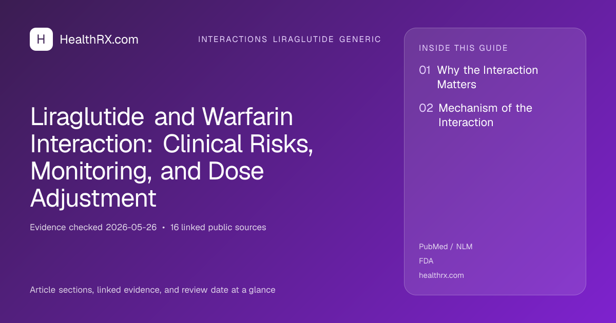 Evidence overview for Liraglutide and Warfarin Interaction: Clinical Risks, Monitoring, and Dose Adjustment