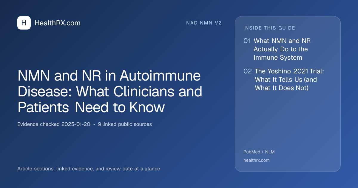 Evidence overview for nad nmn v2: NMN and NR in Autoimmune Disease: What Clinicians and Patients Need to Know