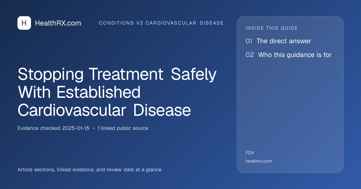 Evidence overview for Stopping Treatment Safely With Established Cardiovascular Disease