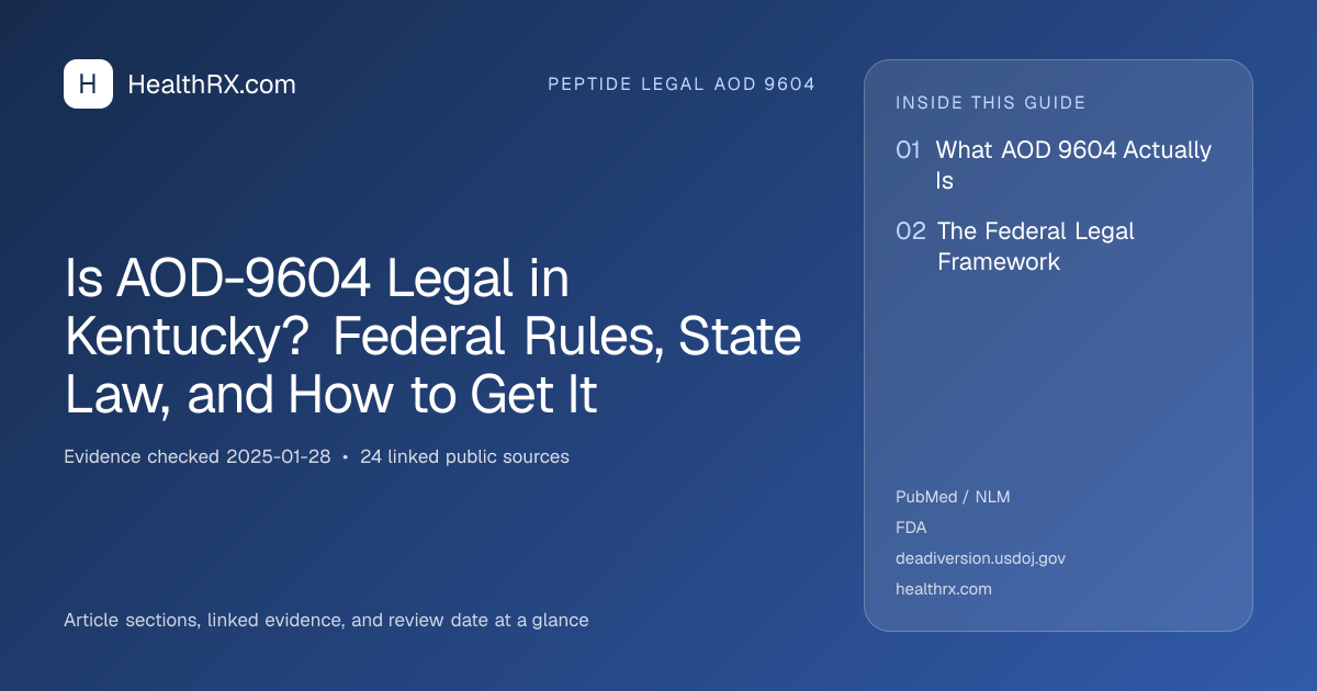 Evidence overview for Is AOD-9604 Legal in Kentucky? Federal Rules, State Law, and How to Get It