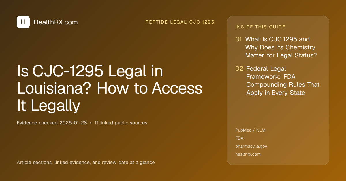 Evidence overview for Is CJC-1295 Legal in Louisiana? How to Access It Legally