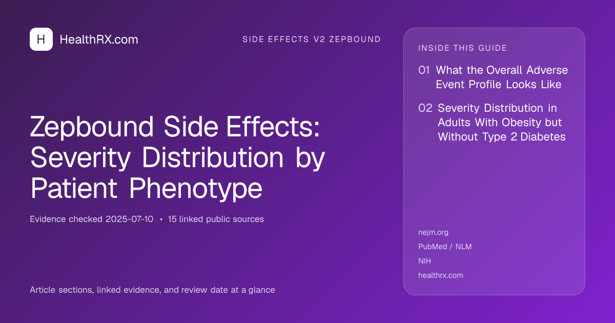 Evidence overview for Zepbound Side Effects: Severity Distribution by Patient Phenotype