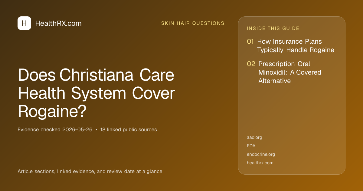 Evidence overview for Does Christiana Care Health System Cover Rogaine?