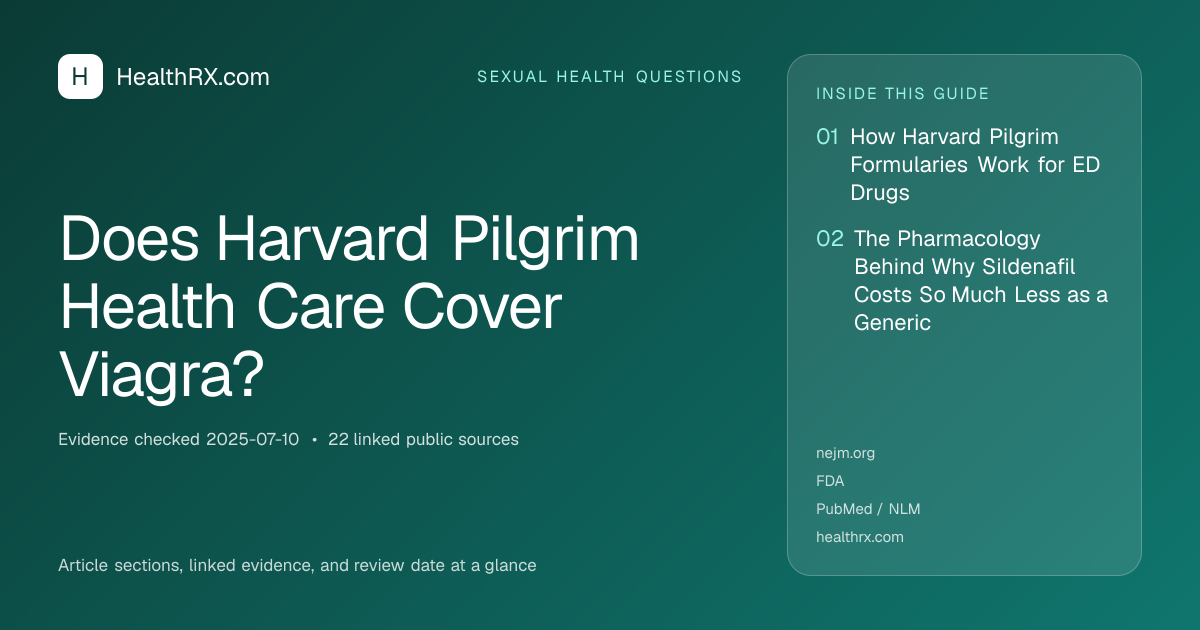 Evidence overview for Does Harvard Pilgrim Health Care Cover Viagra?