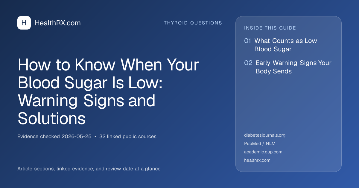 Evidence overview for How to Know When Your Blood Sugar Is Low: Warning Signs and Solutions
