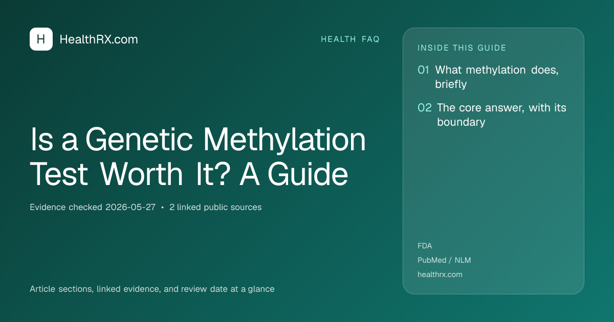 Evidence overview for Is a Genetic Methylation Test Worth It? A Guide