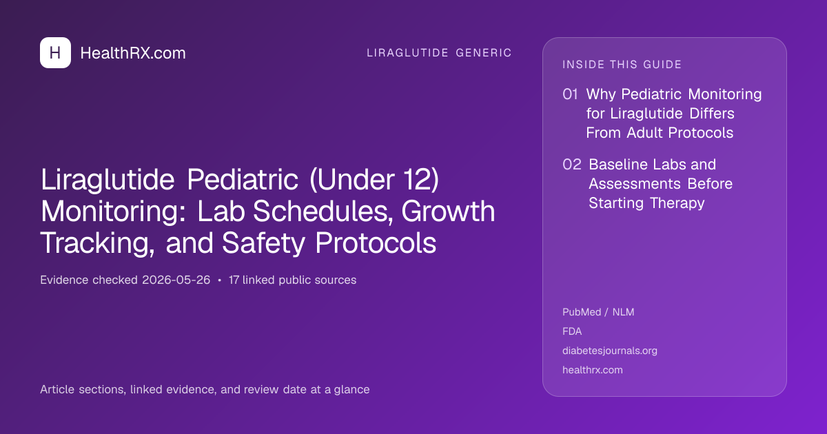 Evidence overview for Liraglutide Pediatric (Under 12) Monitoring: Lab Schedules, Growth Tracking, and Safety Protocols