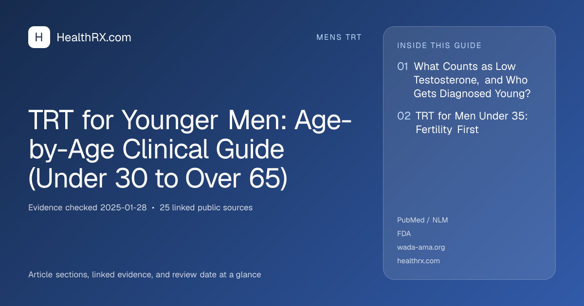 Evidence overview for TRT for Younger Men: Age-by-Age Clinical Guide (Under 30 to Over 65)