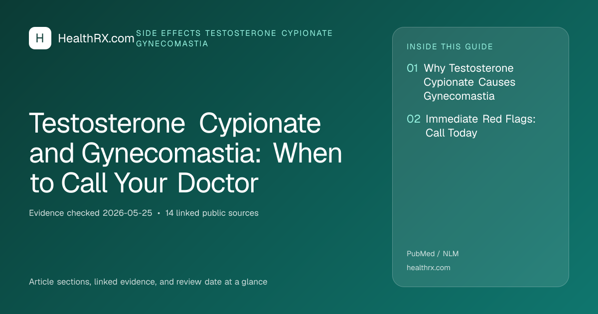 Evidence overview for Testosterone Cypionate and Gynecomastia: When to Call Your Doctor