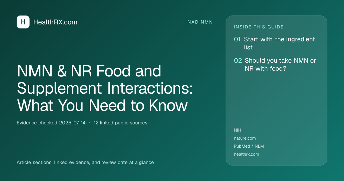 Evidence overview for nad nmn: NMN & NR Food and Supplement Interactions: What You Need to Know