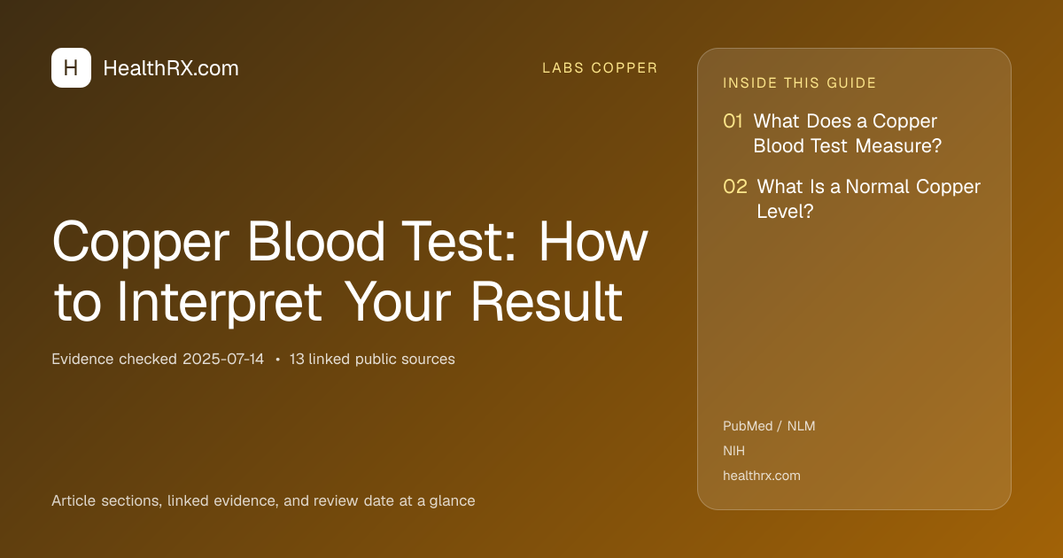 Evidence overview for Copper Blood Test: How to Interpret Your Result