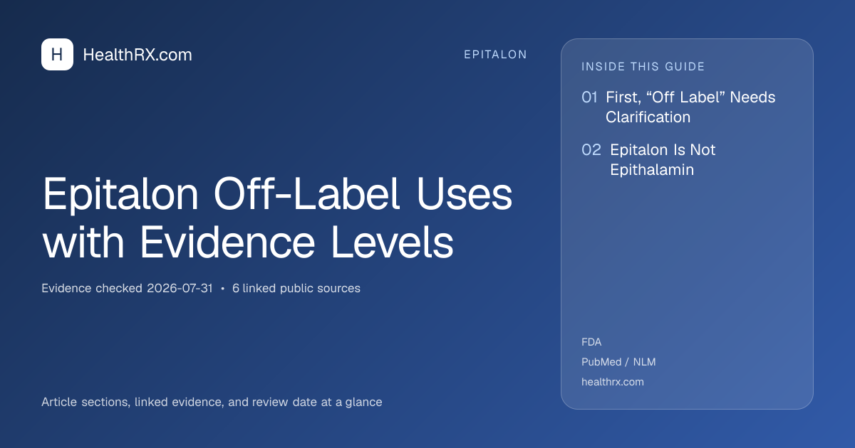 Evidence overview for Epitalon Off-Label Uses with Evidence Levels