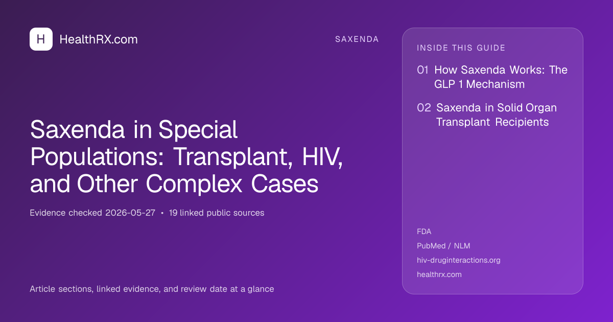 Evidence overview for Saxenda in Special Populations: Transplant, HIV, and Other Complex Cases