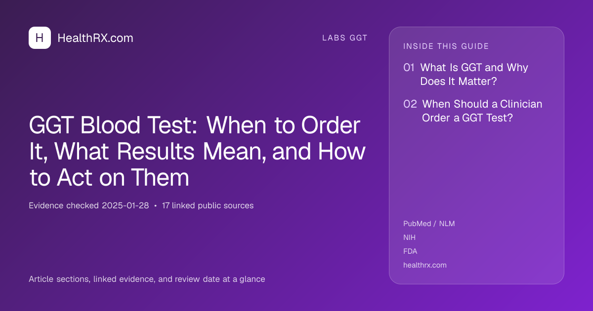 Evidence overview for GGT Blood Test: When to Order It, What Results Mean, and How to Act on Them