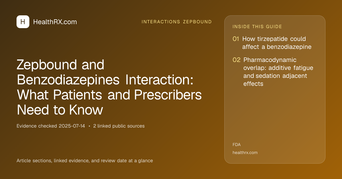 Evidence overview for Zepbound and Benzodiazepines Interaction: What Patients and Prescribers Need to Know