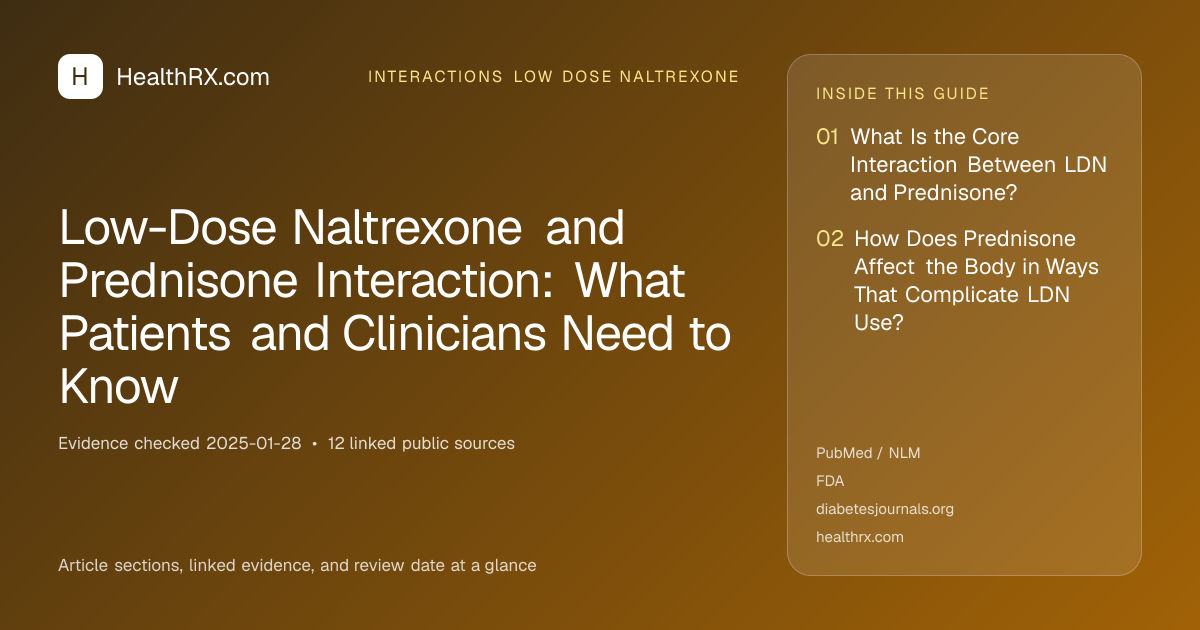 Evidence overview for interactions low dose naltrexone: Low-Dose Naltrexone and Prednisone Interaction: What Patients and Clinicians Need to Know