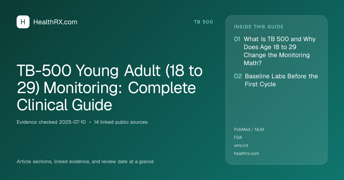 Evidence overview for TB-500 Young Adult (18 to 29) Monitoring: Complete Clinical Guide