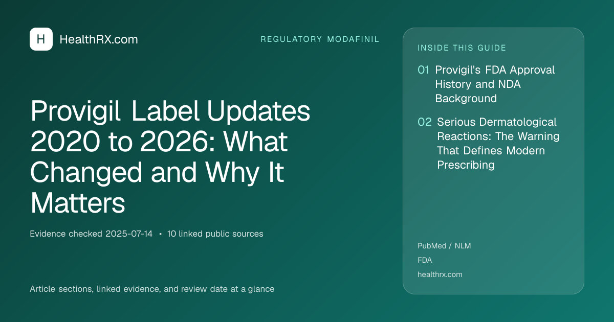 Evidence overview for Provigil Label Updates 2020 to 2026: What Changed and Why It Matters