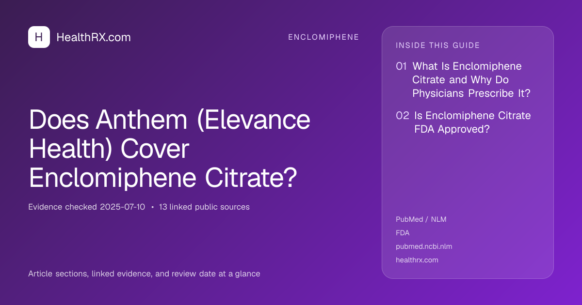 Evidence overview for Does Anthem (Elevance Health) Cover Enclomiphene Citrate?