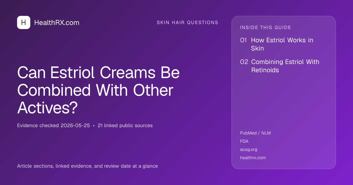 Evidence overview for skin hair questions: Can Estriol Creams Be Combined With Other Actives?