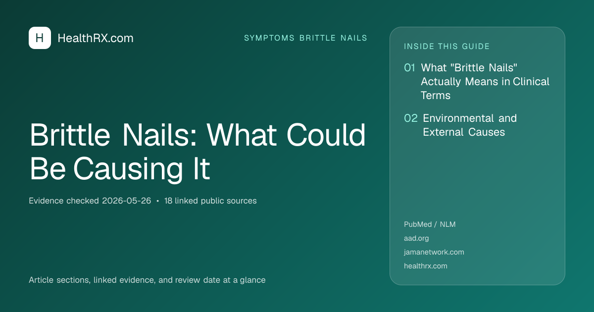 Evidence overview for symptoms brittle nails: Brittle Nails: What Could Be Causing It