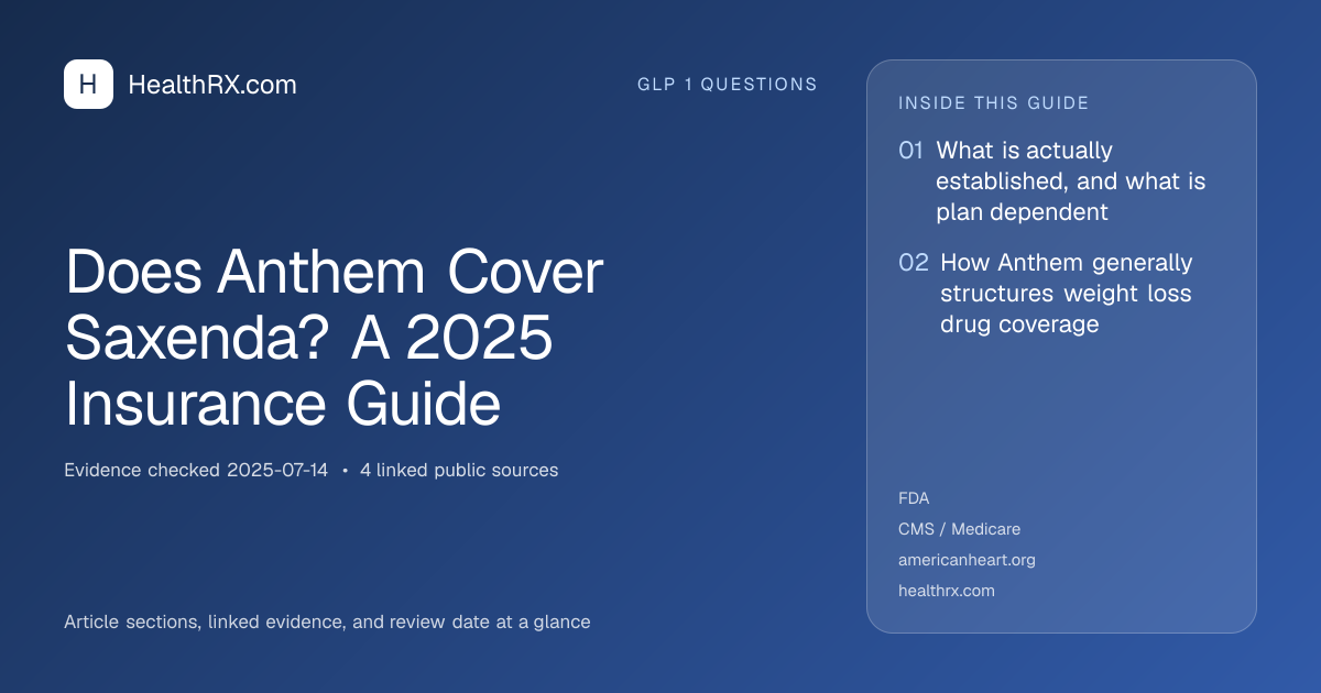 Evidence overview for Does Anthem Cover Saxenda? A 2025 Insurance Guide