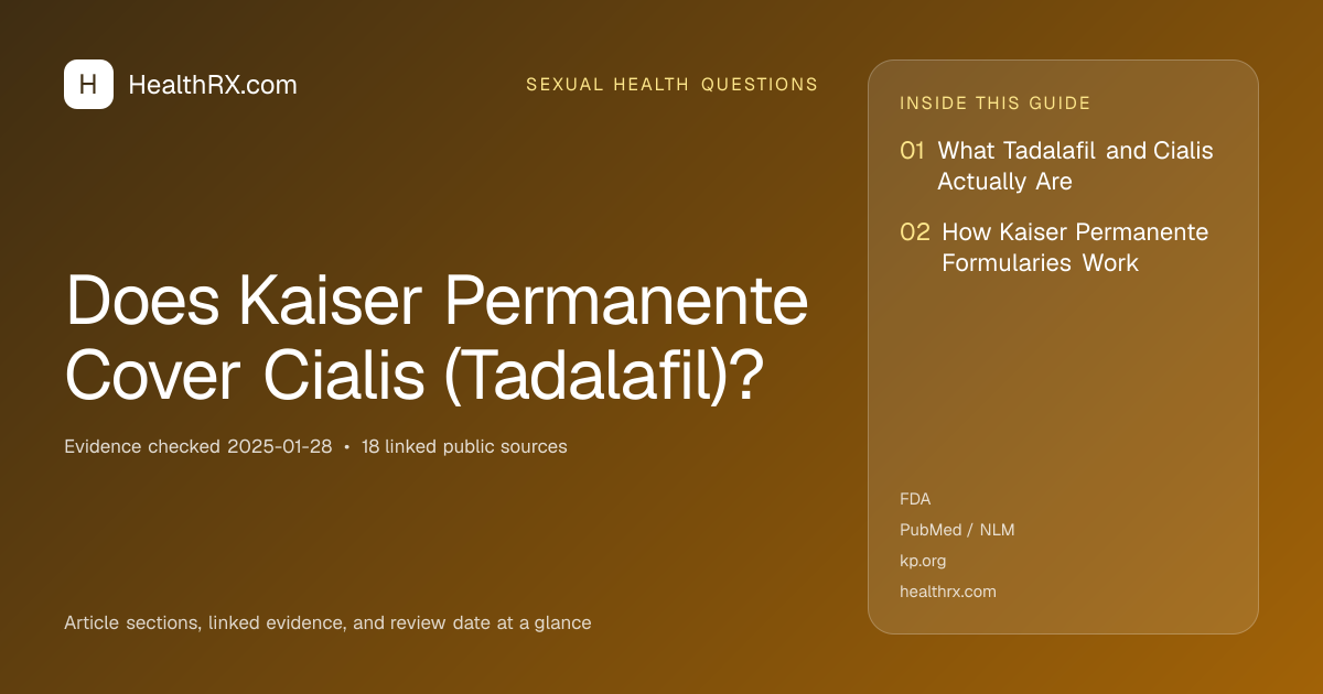 Evidence overview for Does Kaiser Permanente Cover Cialis (Tadalafil)?