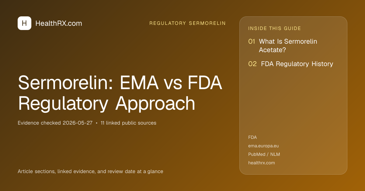 Evidence overview for Sermorelin: EMA vs FDA Regulatory Approach