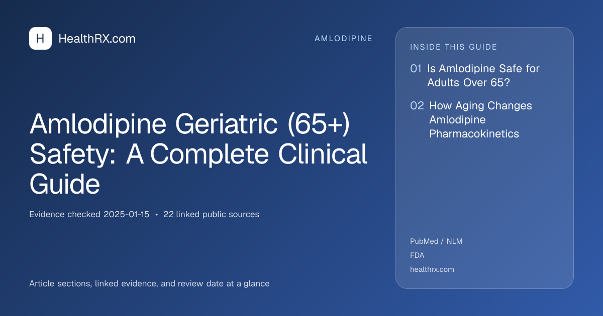Evidence overview for Amlodipine Geriatric (65+) Safety: A Complete Clinical Guide