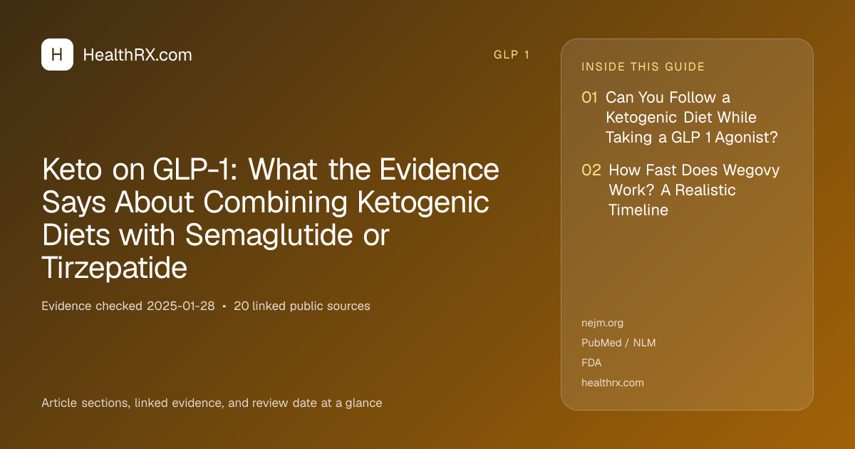 Evidence overview for Keto on GLP-1: What the Evidence Says About Combining Ketogenic Diets with Semaglutide or Tirzepatide