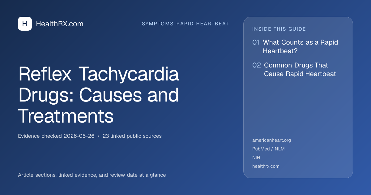 Evidence overview for symptoms rapid heartbeat: Reflex Tachycardia Drugs: Causes and Treatments