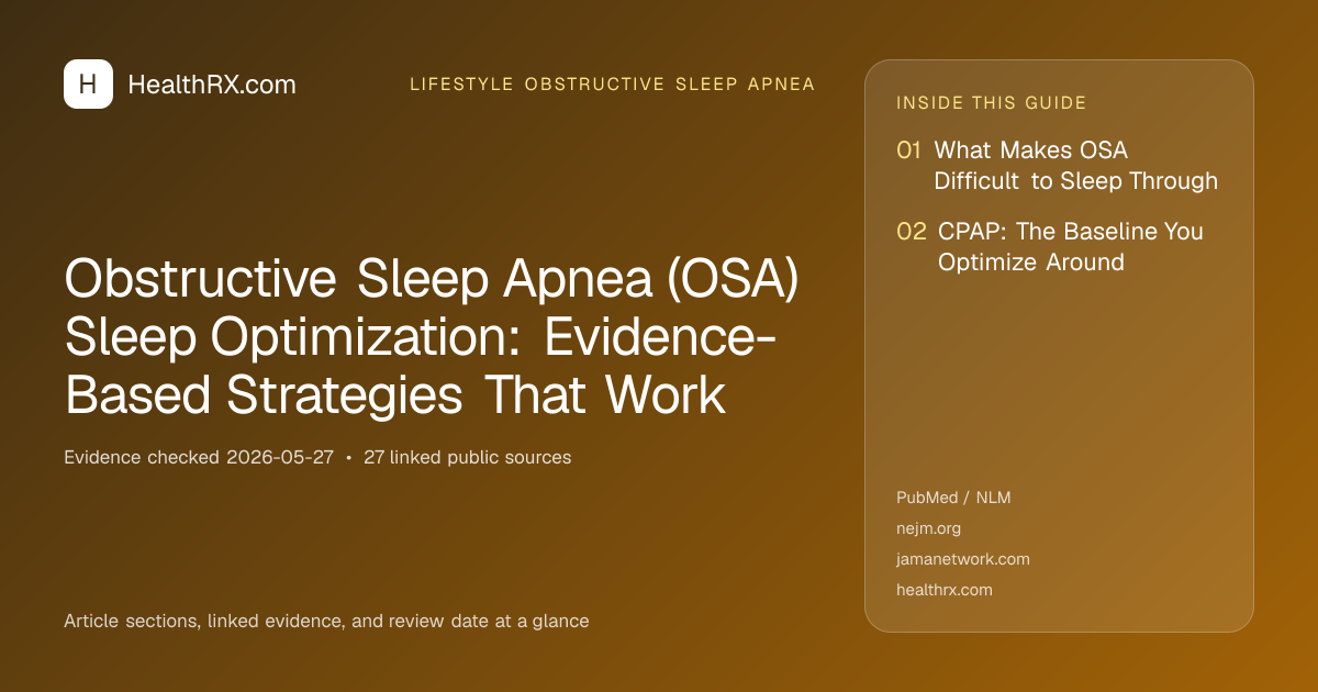 Evidence overview for Obstructive Sleep Apnea (OSA) Sleep Optimization: Evidence-Based Strategies That Work