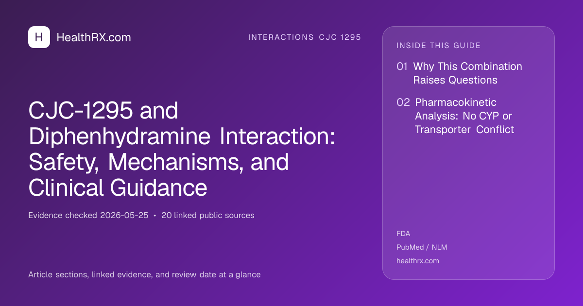 Evidence overview for CJC-1295 and Diphenhydramine Interaction: Safety, Mechanisms, and Clinical Guidance