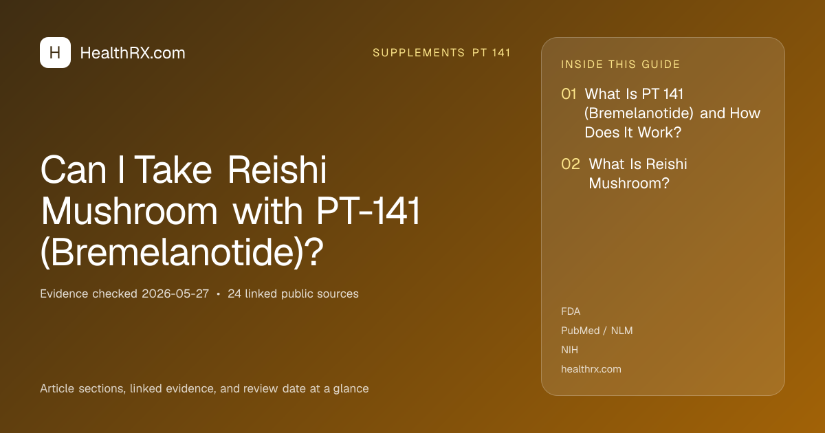 Evidence overview for supplements pt 141: Can I Take Reishi Mushroom with PT-141 (Bremelanotide)?