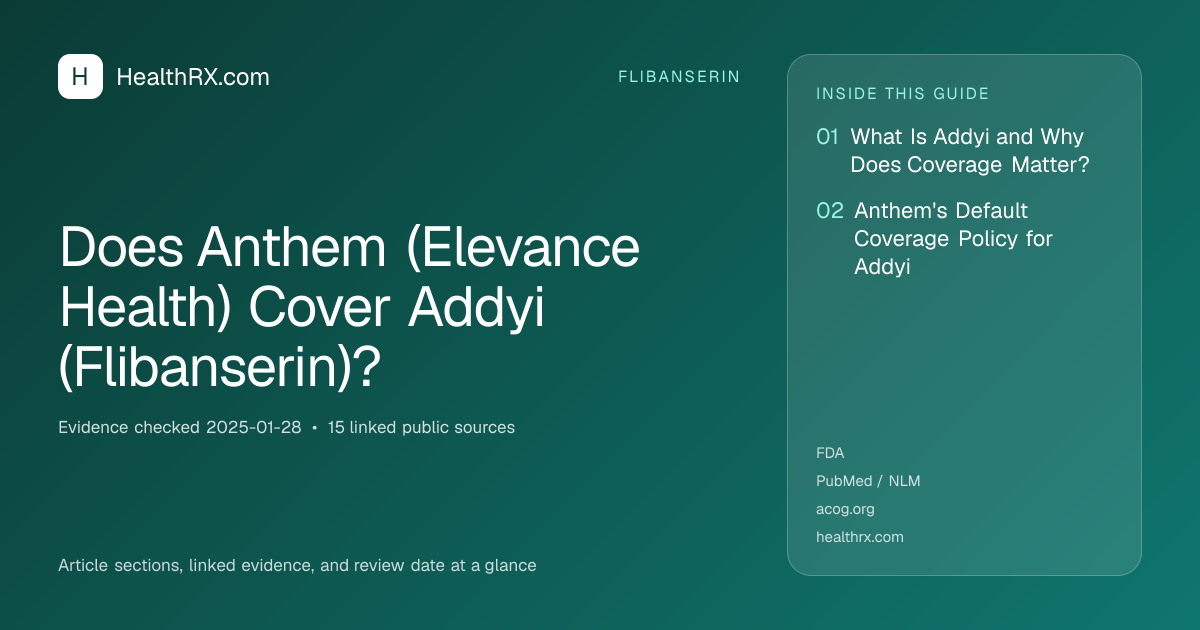 Evidence overview for Does Anthem (Elevance Health) Cover Addyi (Flibanserin)?