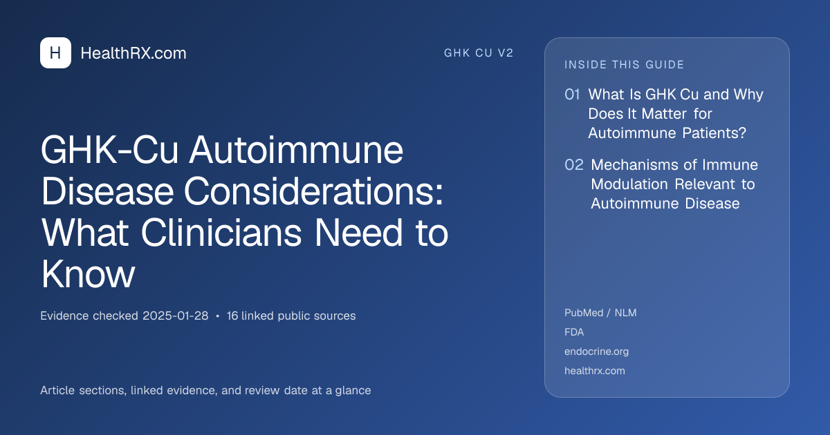 Evidence overview for GHK-Cu Autoimmune Disease Considerations: What Clinicians Need to Know